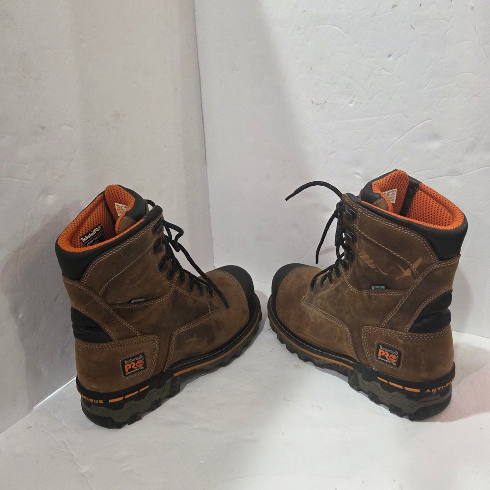 Timberland PRO Boondock 8 Inch Composite Toe Waterproof Work Boots Brown Mens 8M - Picture 3 of 12